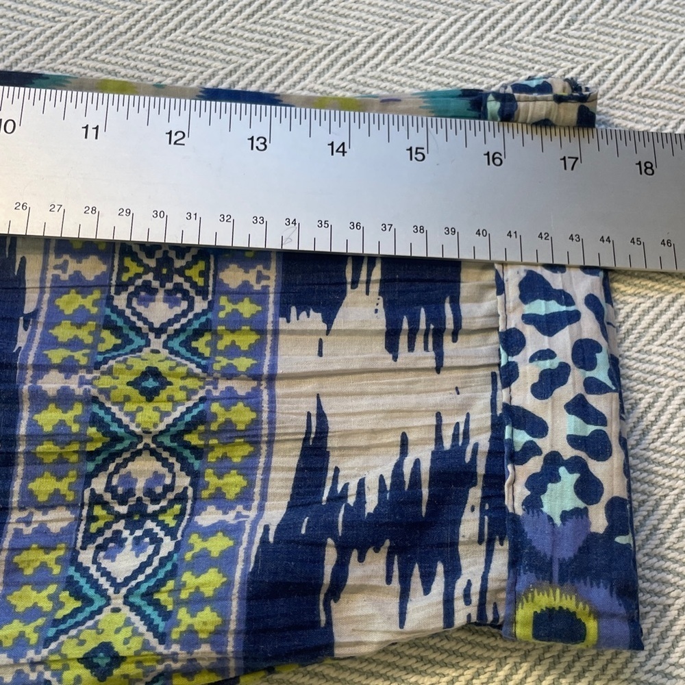 LEMON GRASS WOMAN 2X Blue and Green Button Down Blouse Preworn Great Condition - Picture 13 of 15